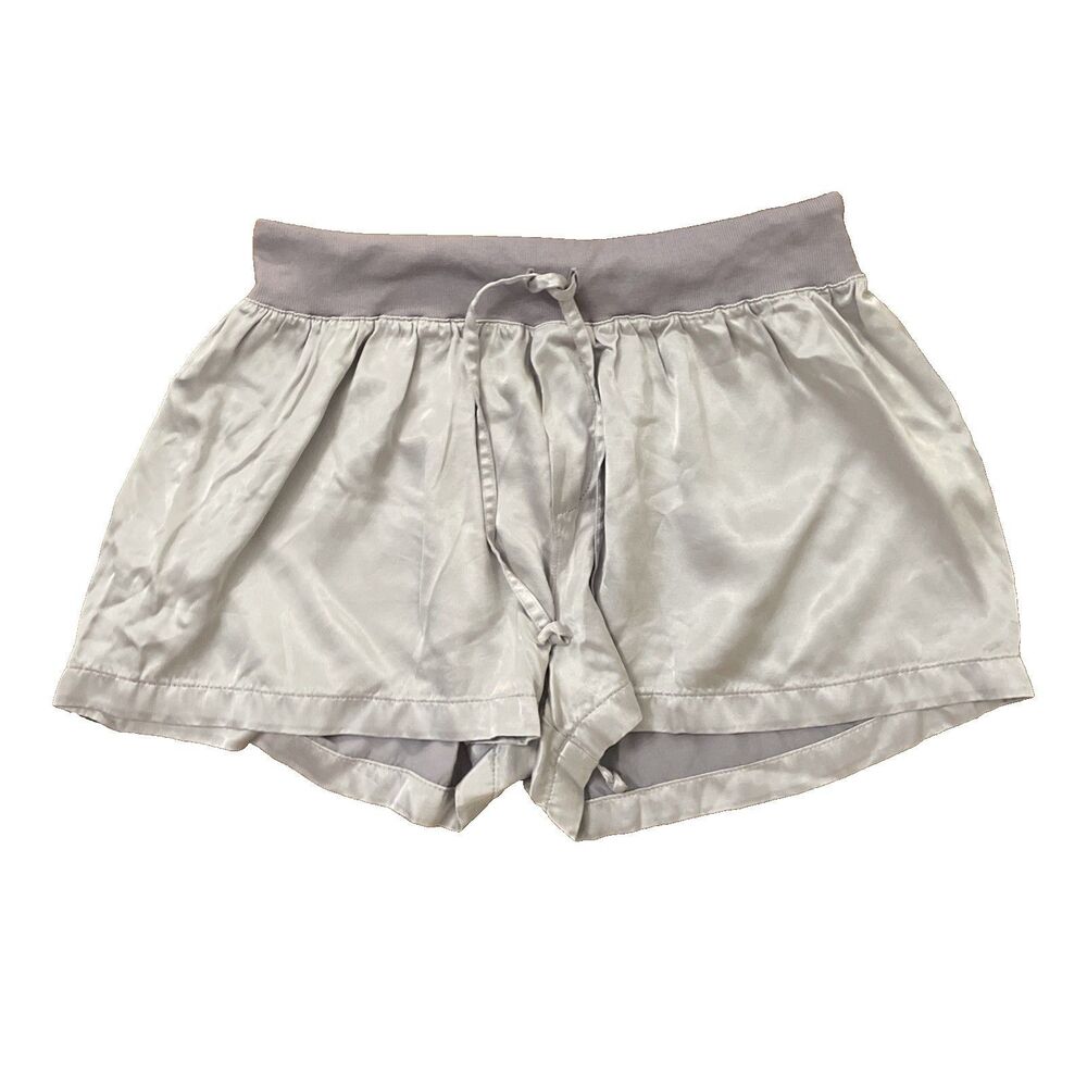PJ Harlow Mikel Lavender Satin Boxer Sleep Shorts Womens Large Pajama Loungewear
